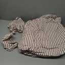 MooMee Striped Duvet Cover Set 100% Washed Cotton Linen Like Textured Breathable Durable Soft Comfy ( Classic Stripes, Queen)