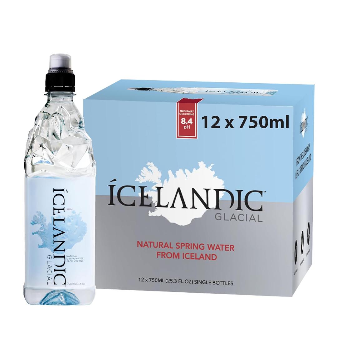 Icelandic Glacial Natural Spring Alkaline Water, 750 ml / 25.3 Fl Oz (Pack of 12) 19 Jul 2026