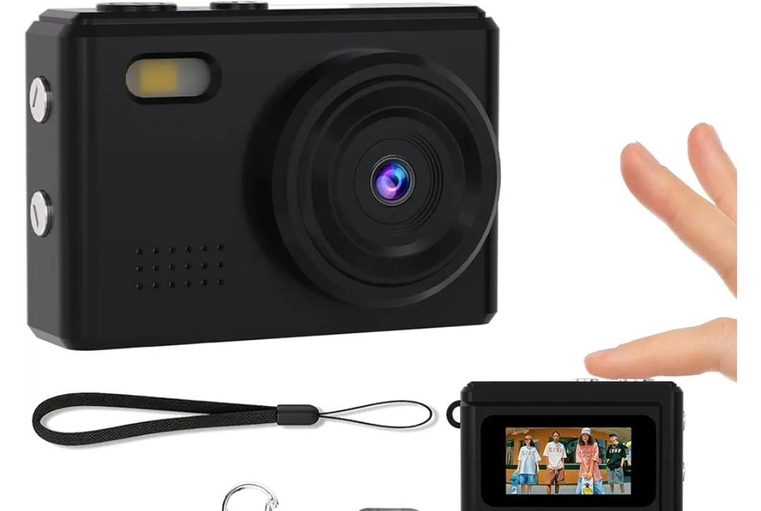 Mini Keychain Camera-1080P Mini Retro Digital Camera with 0.96" Screen 16GB Card,Portable Video Recorder with Filters for Kids, Teens, Beginners. (Black