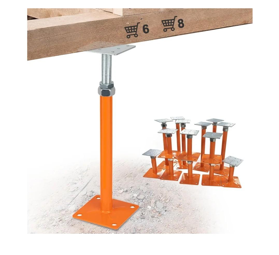 House Jacks for Leveling, Floor Jacks Screw 8 PCS Adjustable 11" - 16" Height Range, Foundation Jacks Pole Joist Support, Home Crawl Space Max Load Capacity 4 ton 8 Pack, Joist Lifting Post