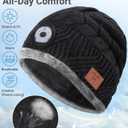 Bluetooth Beanie with a Light, Rechargeable Hat with 4 LED Headlamp & Headphones, Christmas Stocking Stuffers Gifts for Men