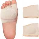 Metatarsal Pads for Men & Women, Ball of Foot Pain Relief for Metatarsalgia, Morton's Neuroma, Sesamoiditis, 1 Pair Adjustable Fabric Sleeves with Gel Cushion Inserts XS