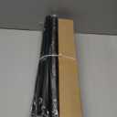 Double Curtain Rod 84 to 120 Inch, Black Long Dual Curtain Rods with Decorative Aluminium Twisted Cage Finial, 1 Inch Adjustable Heavy Duty Telescopic Spliced Window Treatment Rods, All Metal