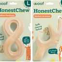 WOOF HonestChew Duo Dog Chew Toy Set for Dogs 60 lbs & Up
Includes Antler & Infinity, plant-based materials, splinter-resistant, durable chews, supports dental care, gift-ready set