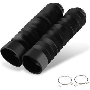 1 Pair Rubber Fork Cover Gaiters - Motorcycle Front Fork Cover Gaiters Boots Shock Damping Dust Cover 205 x 42mm (Black)