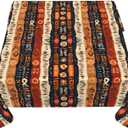 Colorful Tribal Square Table Cloth - Boho Tablecloth Ethnic Stripes Lines Native Art Table Cover for Party Picnic Kitchen Dining Decor (54" x 54" (Square))