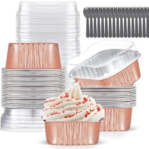 Amazon.com: Mini Cake Pans With Lids (10oz,40 Pack) 4x4 Aluminum Foil Square Cupcake Liners Brownie Baking Cups, Disposable Large Cupcake Pan, Jumbo Muffin Tin Ramekins Holders: Home & Kitchen