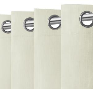 Easy-Going Linen Look Blackout Curtain Grommet Window Curtain Drapes for Bedroom, Living Room Thermal Insulated Room Darkening (2 Panels, 52x84 inch, Ivory)