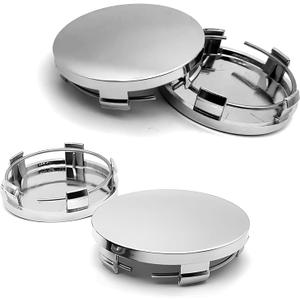 4 PCS Car Wheel Center Caps, 2" x 1.9" x 0.6" Snap-On Wheel Hub Center Caps, Vehicle Rim Hub Cap Replacement Accessories, Universal for Most Cars (Silver)
