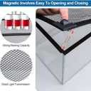 Magnetic Fish Tanks lid Cover Protective Net,DIY Aquarium Anti-Jumping net,Prevents Turtles,Fish,Reptiles from Escaping The Turtles Tanks for Circumference up to 59.1"19.6"