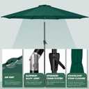 Tempera Patio Market Outdoor Table Umbrella with Push Button Tilt and Crank, Large Sun Umbrella with Sturdy Pole & Fade Resistant Canopy, Easy to Set