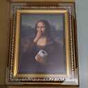 YD&YZY Gold Framed Bathroom Wall Art Mona Lisa Humor Amusing Toilet Art Pinching Nose Wall Decor Funny Vintage Painting Picture Print Whimsical Bathroom Restroom 8x10 inch Small Framed