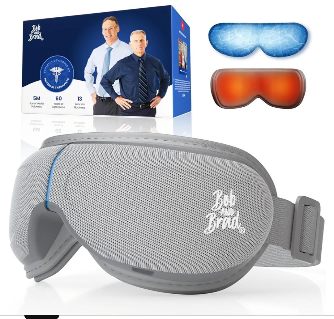 BOB AND BRAD Eye Massager with Heat and Cooling, EyeOasis 2 Eye Massager for Migraines FSA Eligible/HSA Eligible, Heated Face Massager for Dry Eye Migraine Relief, Warm Compress for Stress Relief, Gray