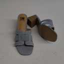 SM New York NWB Ina Denim Block Heel Sandals Open Toe Slip-On Neutral Shoes 8,5