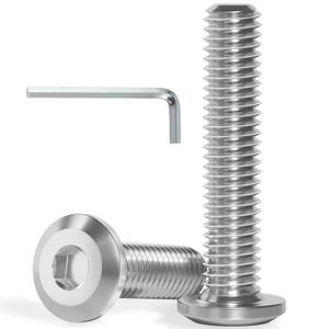 VGBUY M8-1.25 x 35 mm 25Pcs Flat Head Hex Socket Cap Screws Bolts,304 Stainless Steel 18-8,Full Thread,Hex Spanner Included (VG30126)