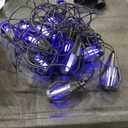 Solar String Lights for Outside, 33Ft Solar Patio Lights with 10 Flickering Flame Light Bulbs, Waterproof Blue Solar Powered Outdoor Lights for Garden Yard Patio Gazebo Bistro Cafe Porch Party Decor