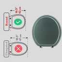 Round Toilet Seat Wood Toilet Seat Prevent Shifting with Zinc Alloy Hinges American Standard Size Toilet Seat Easy to Install also Easy to Clean(Round,Sparkling GentlemanGrey)