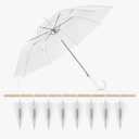 Clear Wedding Umbrellas Bulk, High-Visibility Transparent Rain Umbrella, Firm and Durable, Easy Operation, Large Clear Umbrella for Wedding Bride Groom Photography Golf Outdoor, White Clear, 8 pcs