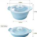 42oz Silicone Microwave Steamer For Vegetables, Cooker For Microwave with Handle & Lid, Collapsible Steam Pot, Heat-Resistant Cooker with Steam Holes, BPA Free, Dishwasher Safe (Blue)