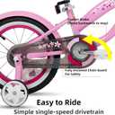 JOYSTAR 14 Inch Girls Bike with Training Wheels for Ages 3-5 Years Old Girl Toddler Bike Beach Cruiser Children Bicycle Light Pink