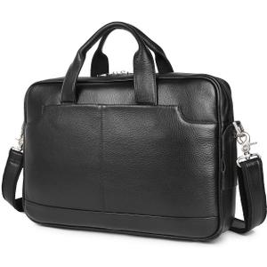 Augus Vintage Leather Briefcase for Men 15.6 Inch Laptop Computer Bag Retro Messenger Crossbody Shoulder Bag | Vintage Leather