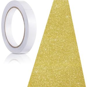Tatuo Carpet Runner 2.46 x 30 ft Runway Rug 55 GSM Thickness with Carpet Tape for Prom Graduation Wedding Outdoor Indoor Hallway Movie Party Decoration Rug(2.46 x 30 Feet,Glitter Gold)