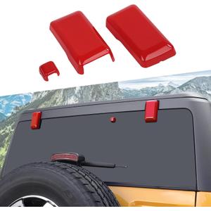 Rear Tail Door Window Hinge & Rain Wiper Nozzle Cover Fit for Ford Bronco 2021-2025+(Red)