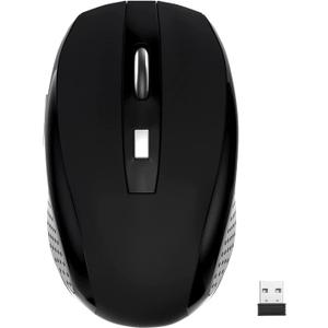 Guiheng Wireless Mouse, 2.4Ghz Wireless Computer Mouse 1200,6 Buttons with Nano Receiver for Laptop,PC,Chromebook,Computer,Notebook,Office (Battery not Included, Black)