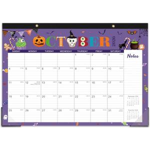 4 x 2026 Desk Calendar - 2026 Calendar from January 2026 to December 2026, 12" x 17", 12 Monthly Desk Calendar with Protector Corner- Holiday Design