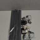 2 Pack Industrial Curtain Rods for Windows 48 to 84 Inches, Blackout Wrap Around Curtain Rod, for Indoor and Outdoor, 5/8 Inch Diameter, 35 to 75 Inches, Black