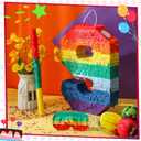 Sratte Rainbow Number Pinata Multicolor Small Kids Birthday Party with Blindfold Stick and Confetti for Anniversary Cinco de Mayo Fiesta Decor (Number 9) (PR-Sratte-52971)