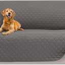 Reversible 4 Seater Couch Cover for Dogs Water Resistant Washable Pets Furniture Protector Sofa Cover with Elastic Straps (88" Sofa, Gray/Light Gray)