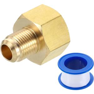 uxcell Brass Pipe Fitting, 3/8 SAE Male x 5/8 SAE Female Pipe Adapters Flare Tube Fitting for Air Gas Line Refrigeration HVAC
