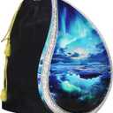 M MEILINXU Large Urn for Ashes for Women, Funeral Cremation Urn for Adult Male, Teardrop Urns for Human Ashes Adult Man & Female, Decorative, Galaxy, Turquoise, Aurora Borealis - Full Size Urns