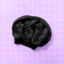 GIMME Beauty Sweet Dreams Satin Bonnet - Ultra-Soft Sleep Bonnet - Smooth & Frizz-Free Hair - Breathable Satin with Stretchy Band - Compatible with Heatless Curlers - Thick Hair, Black, 1 Count
