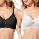 ProKloud Bras for Women No Underwire Wireless Jelly Bras Full Coverage Seamless Push Up Bralettes Support Tshirt Bra (Black)  Size: Medium