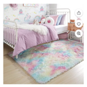 Softlife Soft Rainbow Area Rugs Fluffy Colorful Rugs Cute Floor Carpets Shaggy Playing Mat for Bedroom Home Decor,3'x5',Rainbow