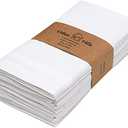 Urban Villa White Cloth Napkins 100% Cotton Dinner Napkins (Set of 12) 18x18 Inches Absorbent Soft Durable Reusable and Washable Napkins - Ideal for Everyday Use Parties Wedding Spring Summer Easter