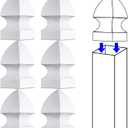 Lothee 6 Pcs Vinyl Post Cap Gothic Post Caps Decking Caps PVC Fence Parts for Decks Fence Mailbox (4'' X 4'')