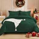 Andency California King Comforter Set Dark Emerald Green - 7 Pieces Bed in a Bag Cal King Bedding Comforter Sets, Tufted Lightweight Fluffy Bed Set with Comforter, Sheets, Pillowcases & Shams