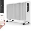 Mica Infrared Space Heater for Indoor Use, Large Room Wall Mount or Portable Panel Heater with WiFi Smart App & Alexa Control, Fast Heating, Energy Efficient, Quiet, White