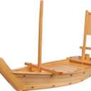 Kichgather 27.6 Wooden Sushi Serving Tray Boat Plate for Restaurant or Home