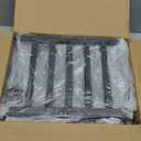 IBUYKE Rectangular Makeup Stool with Adjustable Feet and Storage Space, Footrest Chair, Linen Seat Vanity Stool, Multi-Use as Small Side Table or Ottoman, for Bedroom, Blue Gray WBD017L