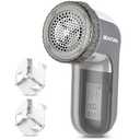 BEAUTURAL Fabric Shaver and Lint Remover, Sweater Defuzzer with 2Speeds, 2 Replaceable Stainless Steel Blades, Battery Operated, Remove Clothes Fuzz, Lint Balls, Pills, Bobbles Gray