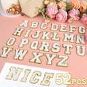 ASTARON 52 Pcs Self Adhesive Letter Patches Chenille Letters Stickers, A-Z Embroidered Applique Patches Alphabet Cloth Patch for Clothes, Bags, Hat, Phone Case, DIY Accessories (White)