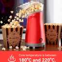 5.0Health Upgrade - Popcorn Machine,Butter Melter.3-Minute Quick Po Pcorn Popcorn maker,Oil-Free And EasyTo Clean. Air Popcorn Machine - Perfect For Family Movie Nights And Kids' Parties,Bright red