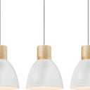 ELYONA 3 Pack White Hammered Pendant Lights for Kitchen Island 7 Small Nordic Solid Wood Hanging Light Fixtures, Modern Metal Pendant Light Fixtures for Bar, Dining Room, Bedroom, Hallway, Office