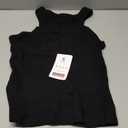 SUUKSESS Women Padded Cotton Ribbed Tank Tops High Neck Racerback Basic Tops (Medium, Black)