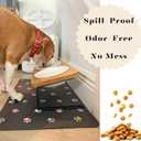 2 x Cat Food Mat Absorbent Dog Mat for Food and Water Non Slip Quick Dry Dog Bowl Mats for Floors 19" X 12" Paw Dark Gray