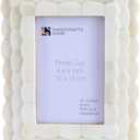 Handicrafts Home 4x6 Picture Frame White, Scalloped Bone Inlay Photo Frame, Handmade Decorative Picture Frame for Wall or Tabletop, Coastal Modern Home Decor